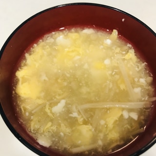 ほっこり♡コーンと豆腐のトロトロ卵スープ